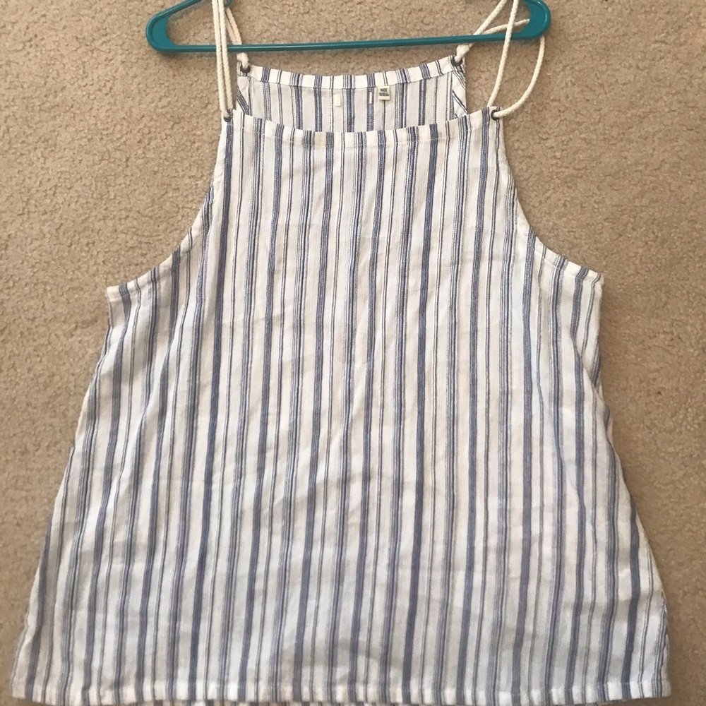 blue and white striped shirt